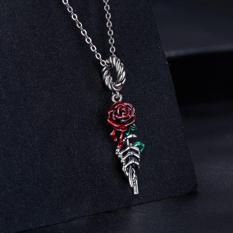 BABAMIA Store Rose Charm Heart Charms for Bracelets 925 Sterling Silver Bead Charm Fits Bracelets and Necklaces Paved with Cubic Zirconia Animal Skull Charm Dainty Halloween Charms Jewelry for Women Girls - Image 1